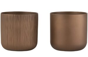 Set dvou měděných keramických květináčů J-line Gerda 27 cm