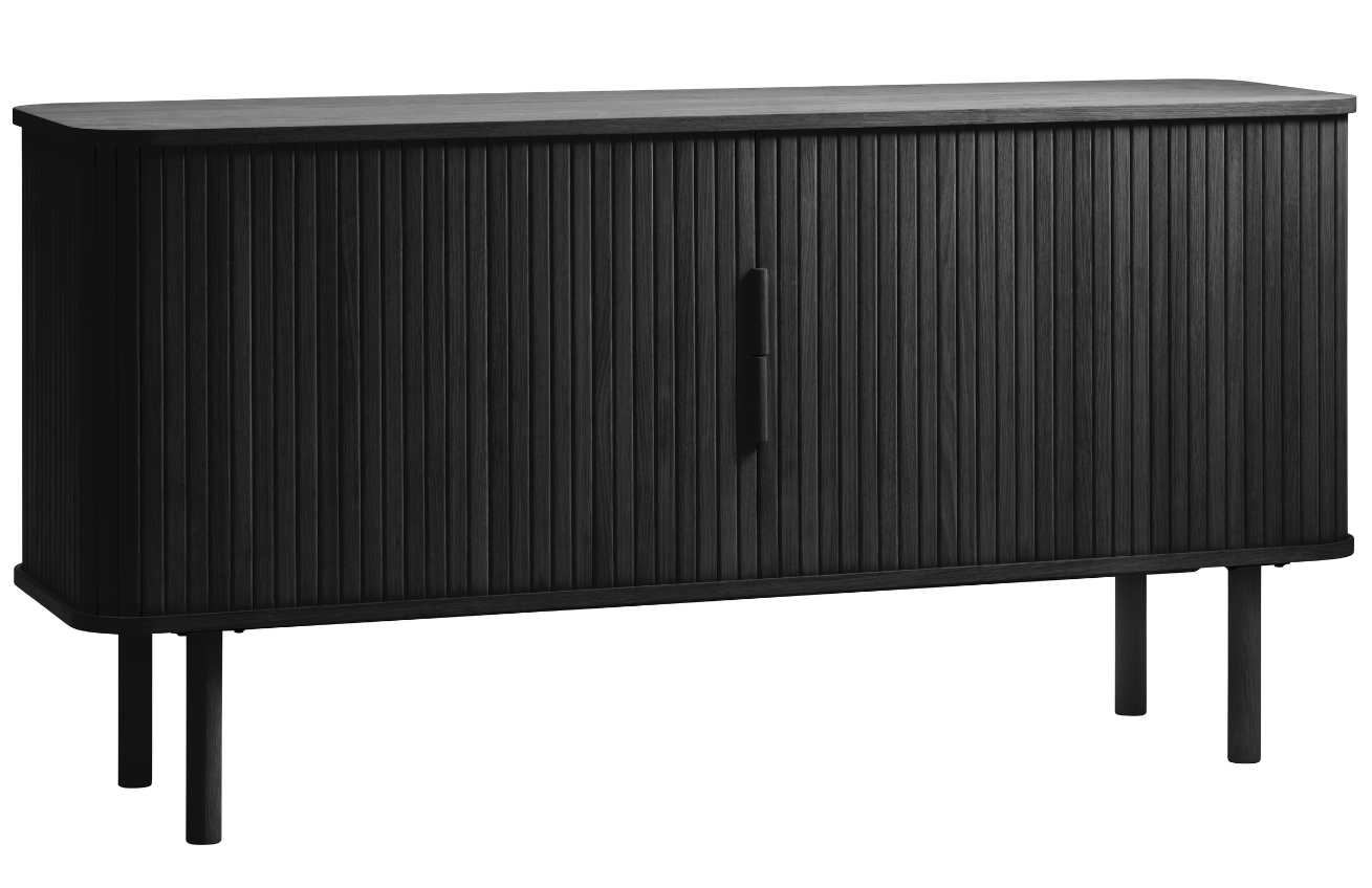 Unique Furniture Černá dubová komoda Cavo 160 x 45 cm