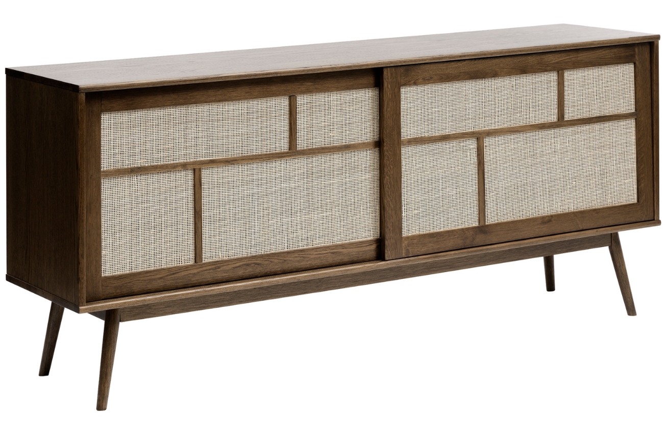 Unique Furniture Tmavě hnědá dubová komoda Barrali 180 x 45 cm
