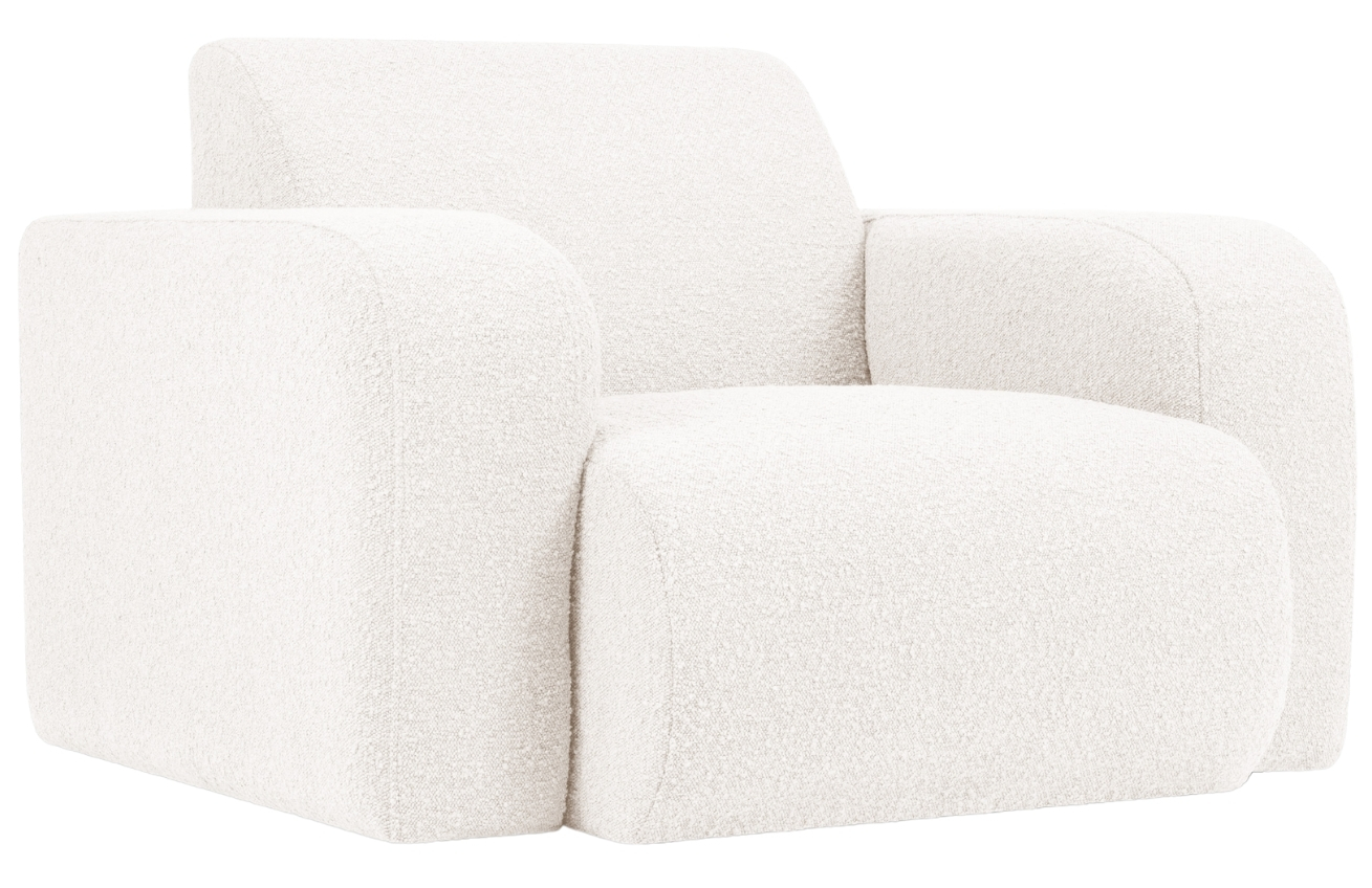 Windsor & Co Bílé bouclé křeslo Lola