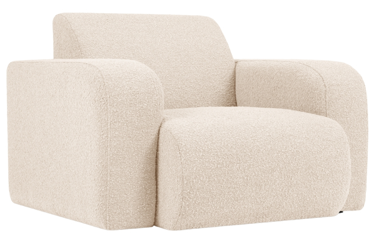 Windsor & Co Béžové bouclé křeslo Lola
