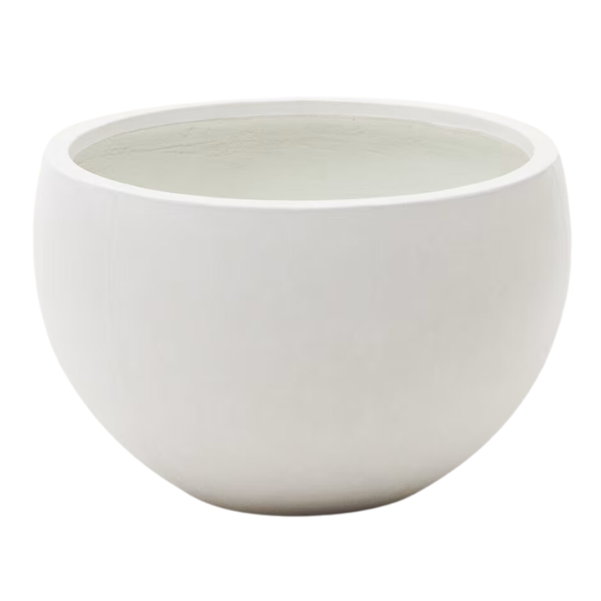 Kave Home Bílý cementový zahradní květináč Grau 36 cm