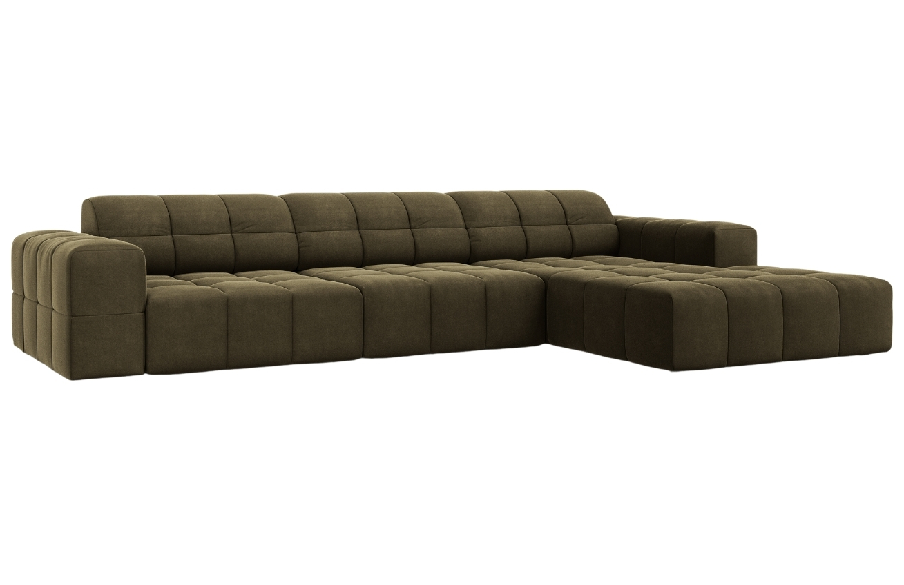 Cosmopolitan Design Zelená sametová rohová pohovka Chicago 284 cm