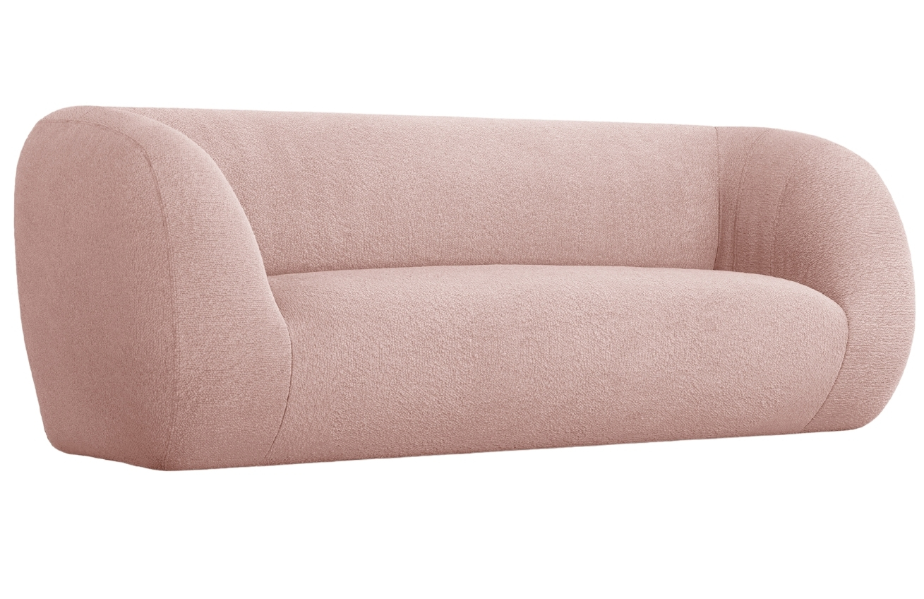 Cosmopolitan Design Pudrově růžová bouclé pohovka Essen 210 cm