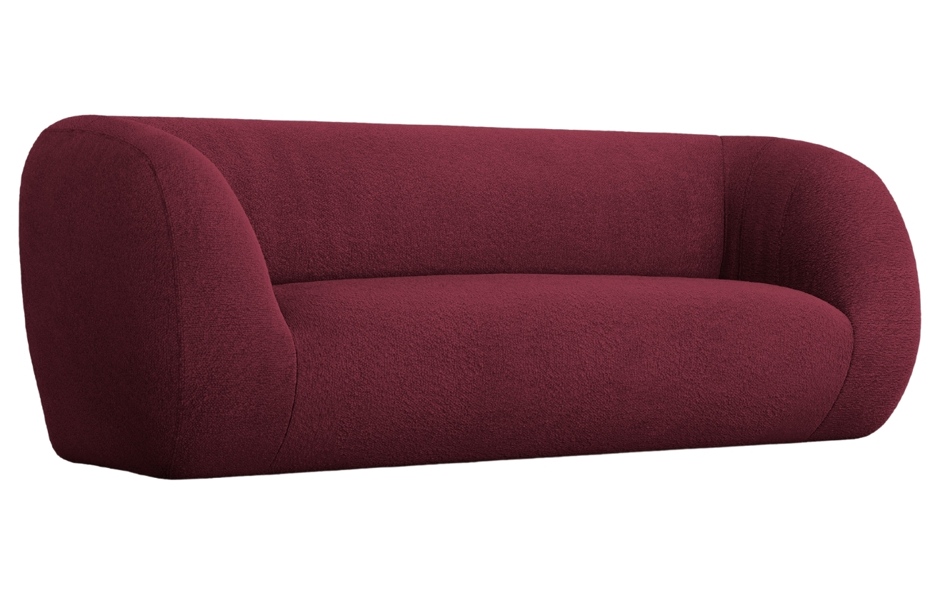 Cosmopolitan Design Bordová bouclé pohovka Essen 210 cm