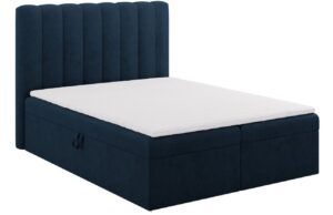 Micadoni Královsky modrá boxspring postel Kelp 160 x 200 cm