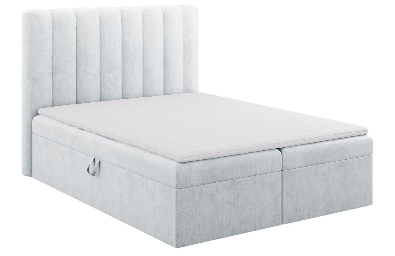 Micadoni Světle modrá boxspring postel Kelp 180 x 200 cm