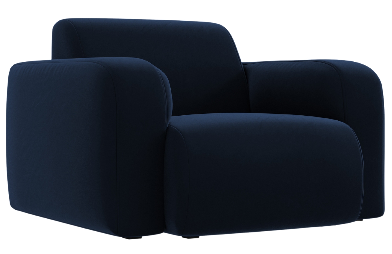 Windsor & Co Královsky modré sametové křeslo Lola