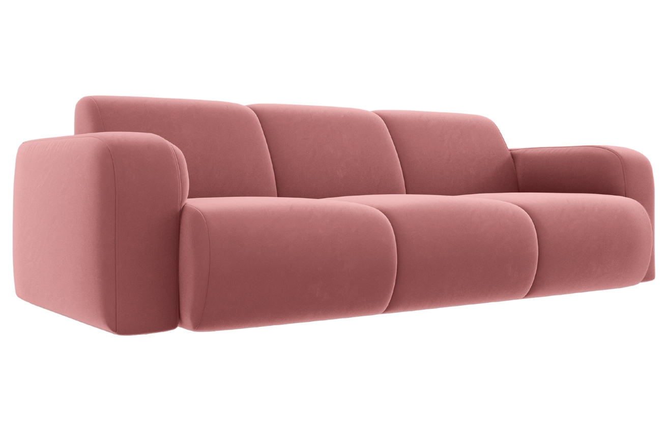 Windsor & Co Růžová sametová třímístná pohovka Lola 235 cm