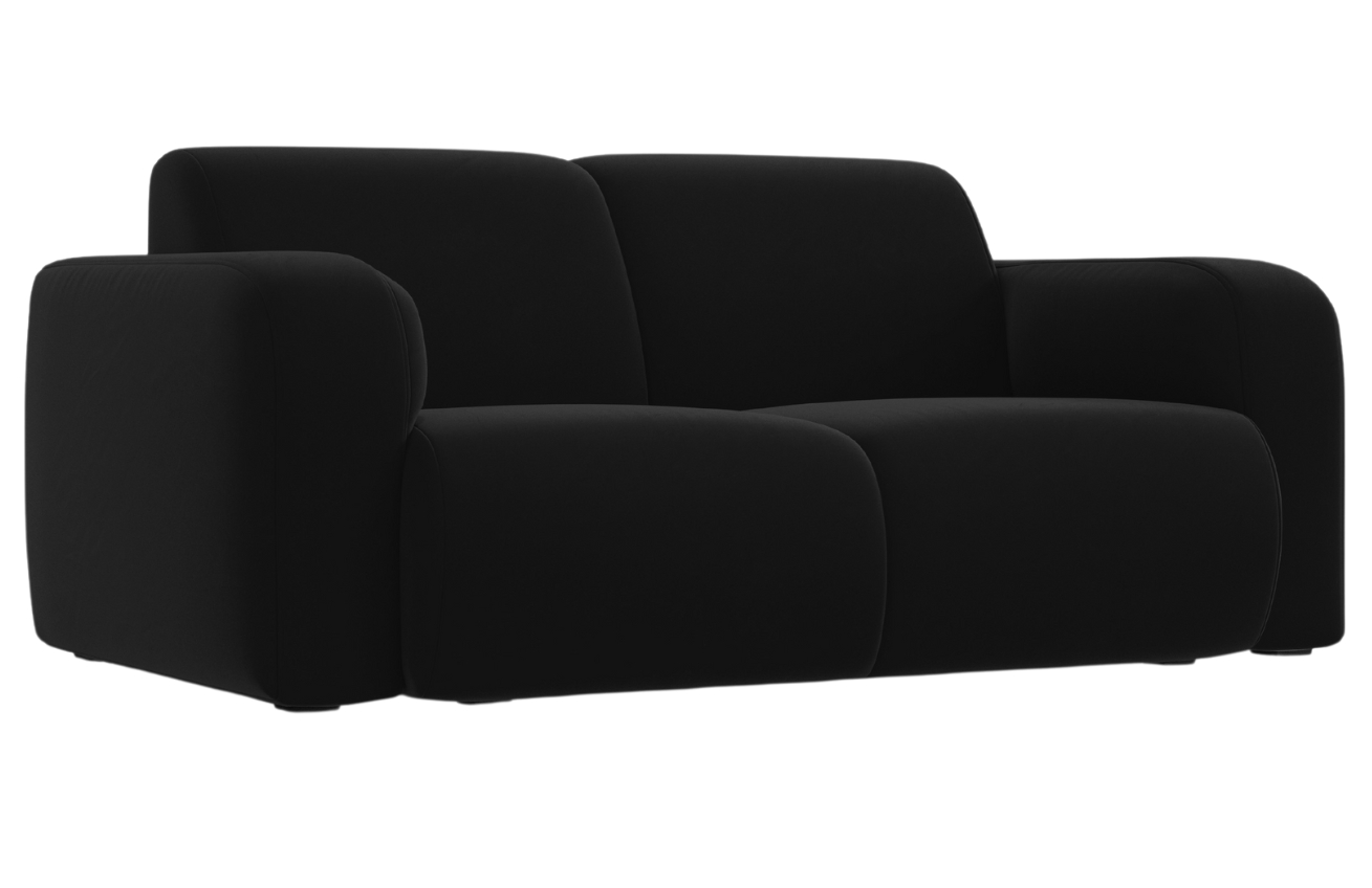 Windsor & Co Černá sametová dvoumístná pohovka Lola 170 cm