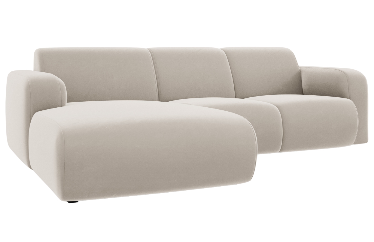 Windsor & Co Béžová sametová rohová pohovka Lola 250 cm