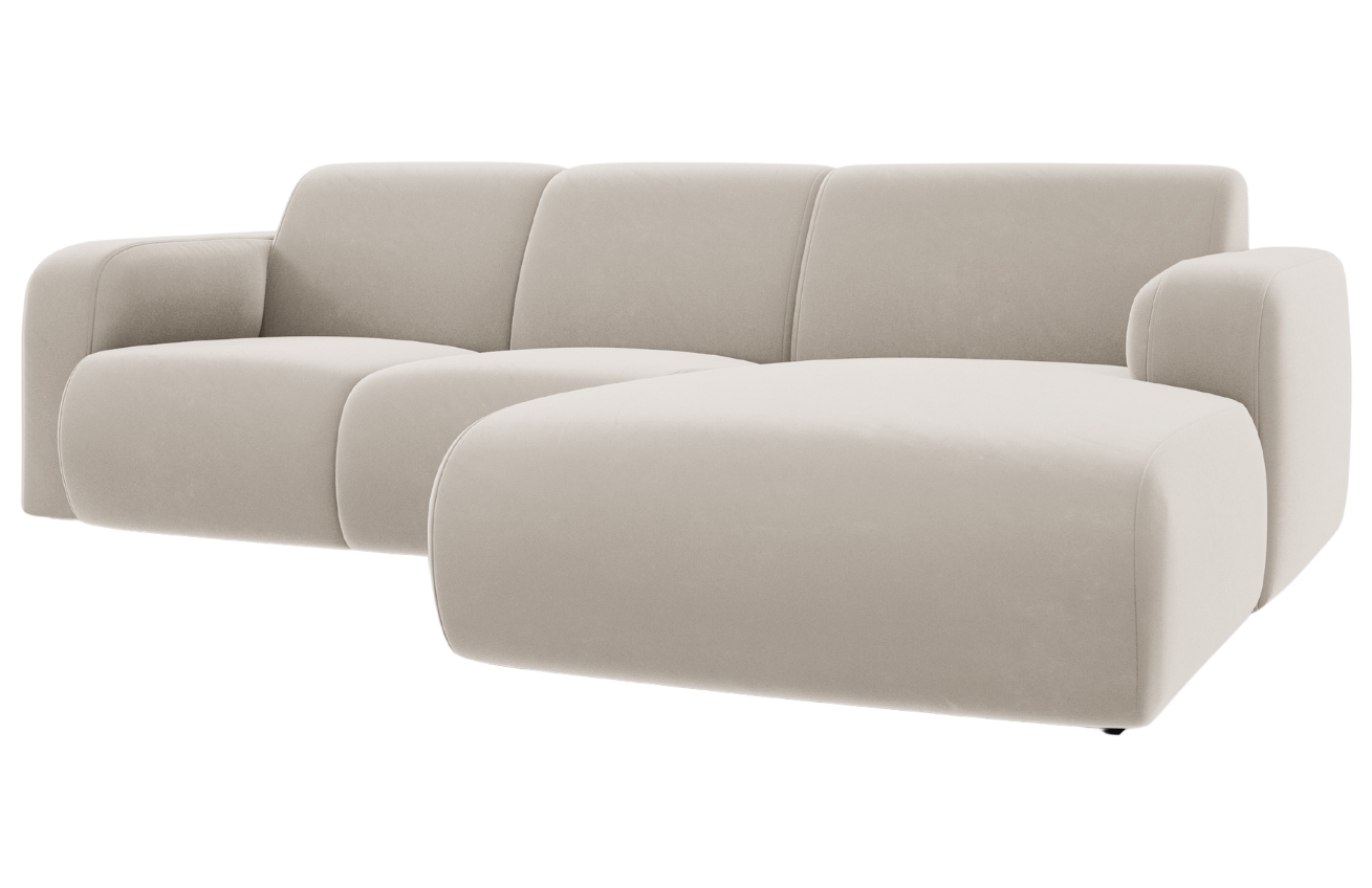 Windsor & Co Béžová sametová rohová pohovka Lola 250 cm