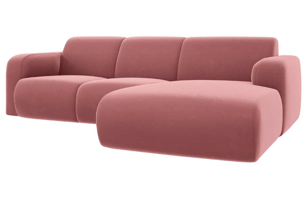Windsor & Co Růžová sametová rohová pohovka Lola 250 cm