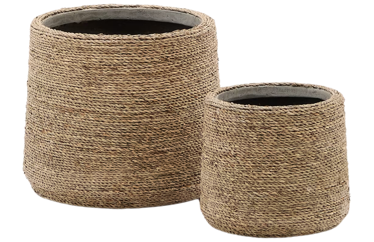 Kave Home Set dvou zahradních květináčů z přírodních vláken Sigal