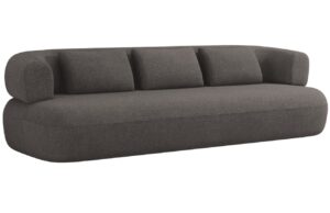 Windsor & Co Šedá bouclé čtyřmístná pohovka Aldrin 226 cm