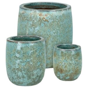 Bizzotto Set tří zelených terrazzo zahradních květináčů Duyen 23/30/41 cm