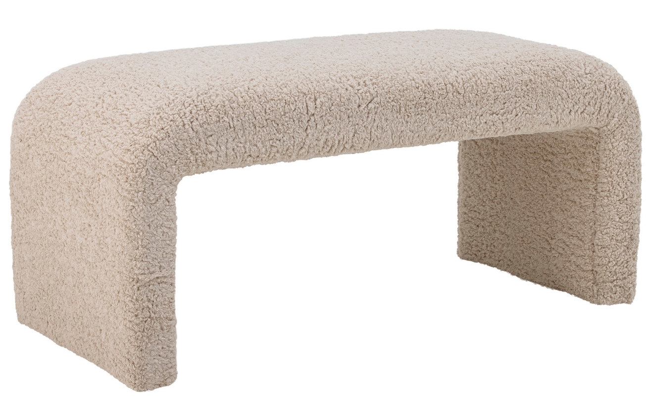 Bloomingville Béžová bouclé lavice Bobbie 100 cm