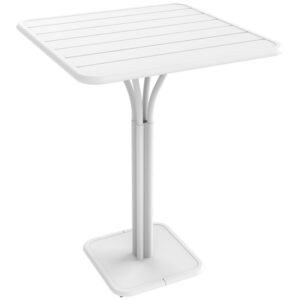 Bílý kovový barový stůl Fermob Luxembourg Pedestal 80 x 80 cm
