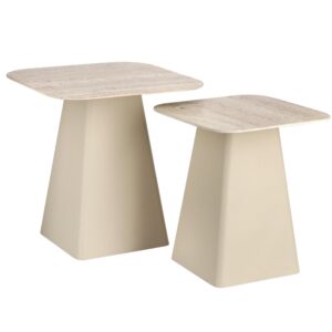 Bizzotto Set keramických konferenčních stolků Hardy 40 x 40/50 x 50 cm