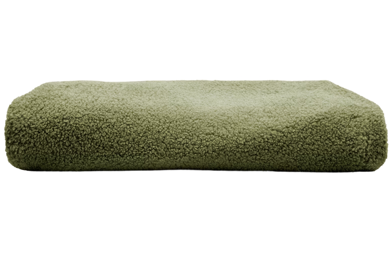 Kave Home Zelený bouclé potah na taburet Kaeli 43 cm