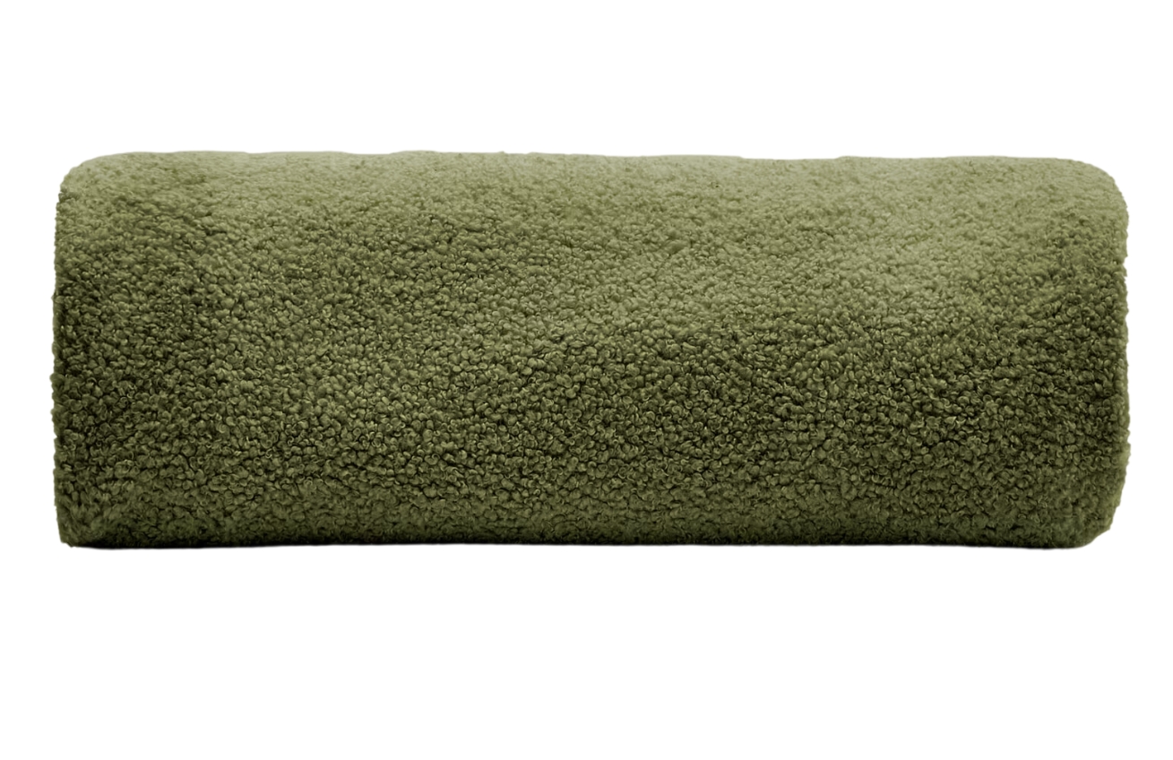 Kave Home Zelený bouclé potah na taburet Kaeli 120 cm