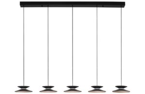 Černé kovové závěsné LED světlo Nova Luce Morfi 132 cm