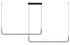 Černé kovové závěsné LED světlo Nova Luce Strita 165 cm