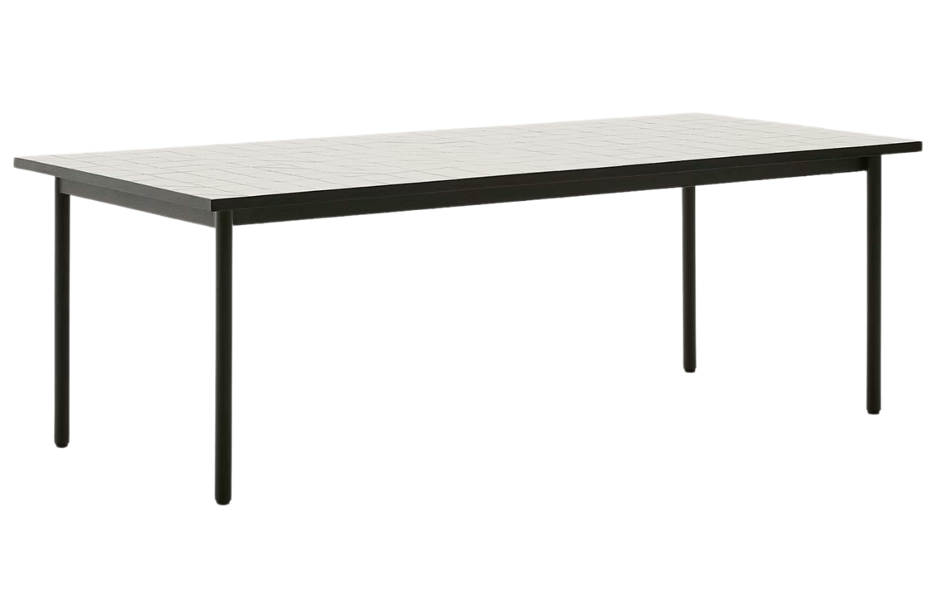 Kave Home Bílo-zelený zahradní stůl Maurina 223 x 101 cm