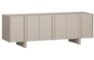 WOOOD Šedobéžový dřevěný TV stolek Basu 152 x 46 cm