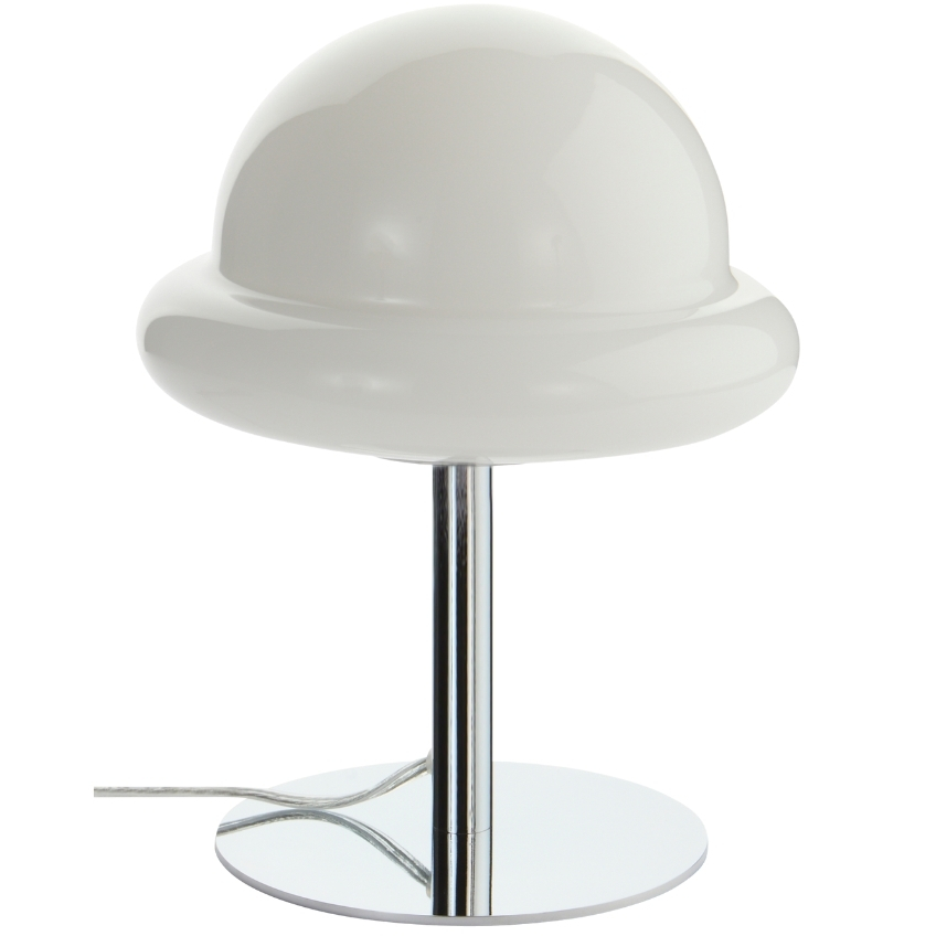 Jotex Bílá skleněná stolní lampa BUBBA