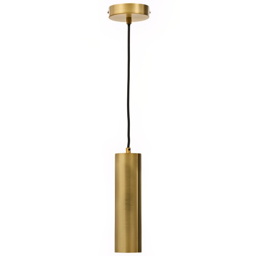 Zlaté kovové závěsné LED světlo Kave Home Andia