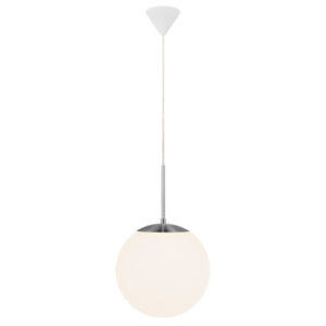 Nordlux Opálově bílé skleněné závěsné světlo Cafe 25 cm