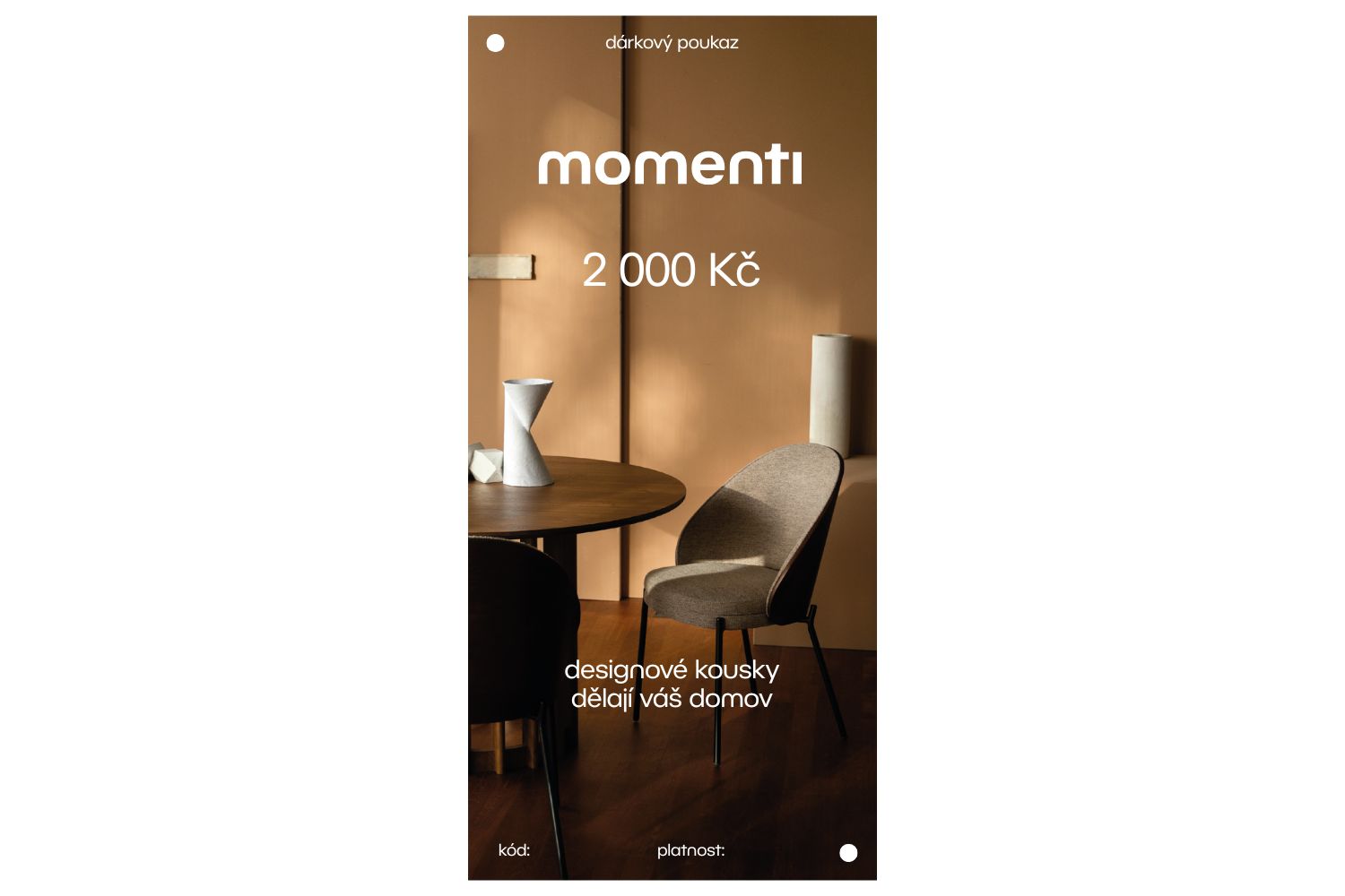 momenti Designový e-poukaz 2000 Kč