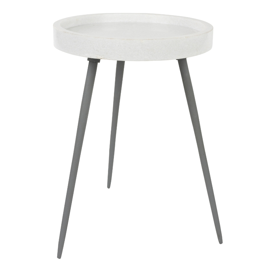 White Label Mramorový odkládací stolek KARRARA 33 cm