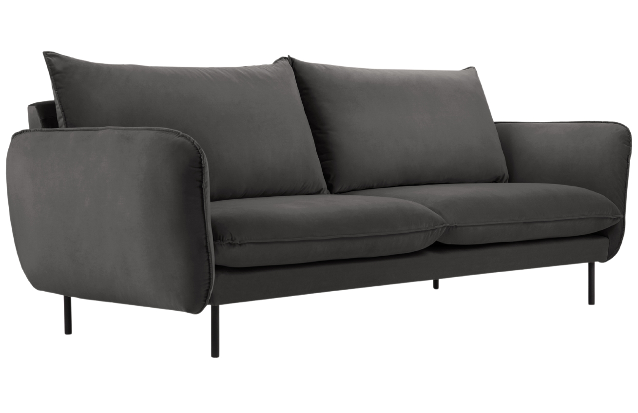 Cosmopolitan Design Šedá sametová pohovka Vienna 160 cm