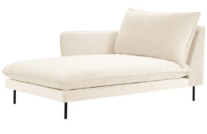 Cosmopolitan Design Světle béžová sametová lenoška Vienna 170 cm