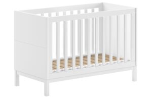 Bílá dřevěná dětská postýlka Vipack Eva 60 x 120 cm