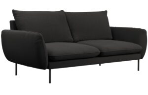 Cosmopolitan Design Černá bouclé trojmístná pohovka Vienna 200 cm
