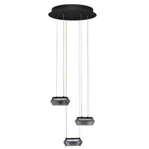 Nova Luce Kouřově šedé skleněné závěsné světlo Jailyn 35 cm