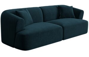 Cosmopolitan Design Petrolejově modrá sametová trojmístná pohovka Campi 220 cm