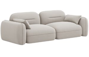 Cosmopolitan Design Světle béžová sametová trojmístná pohovka Sydney 230 cm