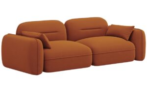 Cosmopolitan Design Terakotově oranžová sametová trojmístná pohovka Sydney 230 cm