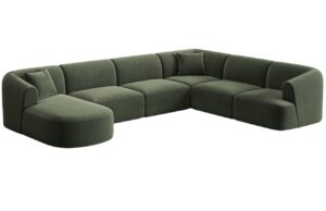Cosmopolitan Design Zelená sametová rohová pohovka Campi 330 cm