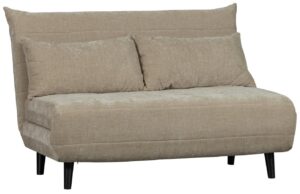 WOOOD Béžová žinylková dvoumístná rozkládací pohovka Xem 122 cm
