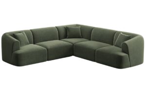 Cosmopolitan Design Zelená sametová rohová pohovka Campi 255 cm
