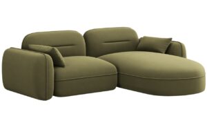 Cosmopolitan Design Zelená sametová rohová pohovka Sydney 230 cm