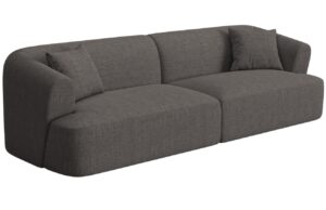 Cosmopolitan Design Šedá čalouněná čtyřmístná pohovka Campi 255 cm