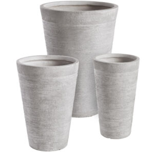 Bizzotto Set tří šedých květináčů Graffi 51/57/70 cm