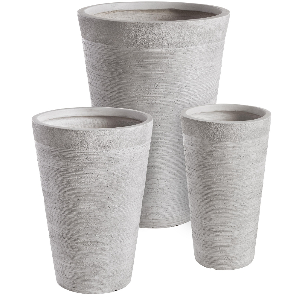 Bizzotto Set tří šedých květináčů Graffi 51/57/70 cm