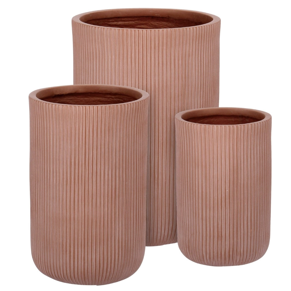 Bizzotto Set tří terakotově červených květináčů Hover Ø 25/31/38 cm